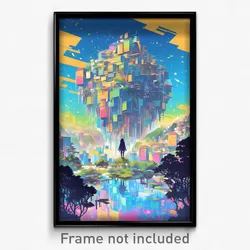 Art Poster - Infamous Fortress (Psychedelic Trippy Weird 11x17 Print)