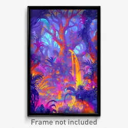 Art Poster - Vibrating Rainforest (Psychedelic Trippy Weird 11x17 Print)