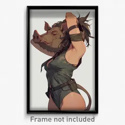 Art Poster - Warthog Feeling Vigilance Wearing Alert Side Tie Leotard
