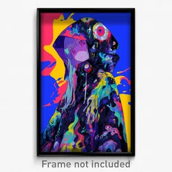 Anime Art Poster - Girl Feeling Rattled Wearing Warlike Hooded Jacket (Print)