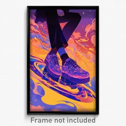 Art Poster - Boy Feeling Pride Wearing Majestic Purple Footwear (Print)