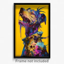 Art Poster - Warlike Puppy (Psychedelic Trippy Weird 11x17 Print)