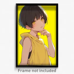 Anime Art Poster - Boy Feeling Astonished Wearing Fabulous Yellow Vest (Print)