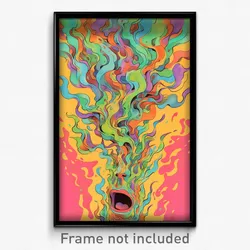 Art Poster - Upbeat Flame (Psychedelic Trippy Weird 11x17 Print)