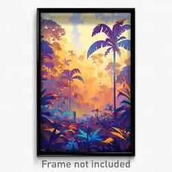 Art Poster - Flat Rainforest (Psychedelic Trippy Weird 11x17 Print)
