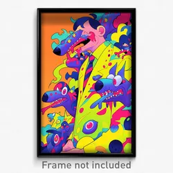 Art Poster - Sweet Hot Dog (Psychedelic Trippy Weird 11x17 Print)