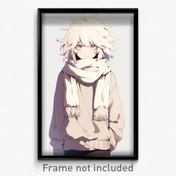 Anime Art Poster - Boy Feeling Pessimism Wearing Grandiose White Scarf