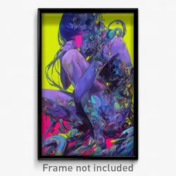 Anime Art Poster - Woman Feeling Loopy Wearing Metallic Highleg Leotard (Print)