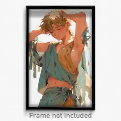Art Poster - Boy Feeling Ennui Wearing Sad Sarong