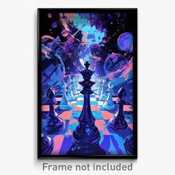 Art Poster - Cool Chess Board (Psychedelic Trippy Weird 11x17 Print)