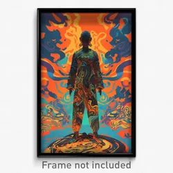 Art Poster - Man Feeling Trust Wearing Worldly Bikesuit (Print)