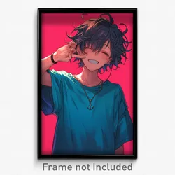 Anime Art Poster - Boy Feeling Triumphant, Well To Do Anchor Necklace (Print)