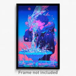 Art Poster - Shiny Fountain (Psychedelic Trippy Weird 11x17 Print)