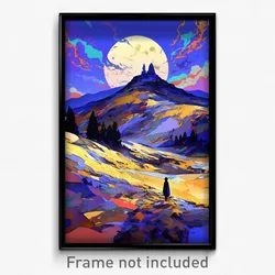 Art Poster - Tremendous Mountain (Psychedelic Trippy Weird 11x17 Print)