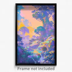 Art Poster - Simple Cloud Forest (Psychedelic Trippy Weird 11x17 Print)