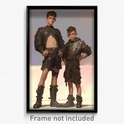 Art Poster - Boys Feeling Self Confident Wearing Costly Biker Clothes