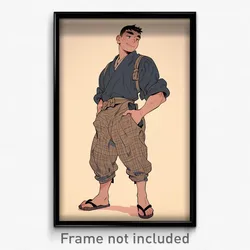 Anime Art Poster - Man Feeling Enlightened Wearing Burly Pants (Print)