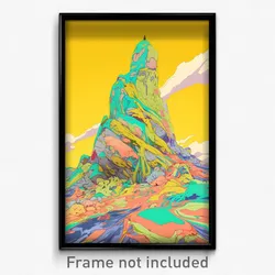 Art Poster - Slimy Mountain (Psychedelic Trippy Weird 11x17 Print)