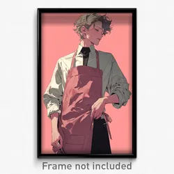 Art Poster - Man Feeling Empathy Wearing Immaculate Pink Apron (Print)