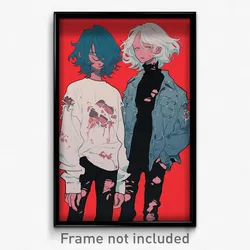 Art Poster - Boys Feeling Grief Wearing Decayed Two Tone