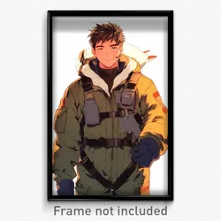 Anime Art Poster - Man Feeling Trust Wearing Bulky Pilot Suit (Print)