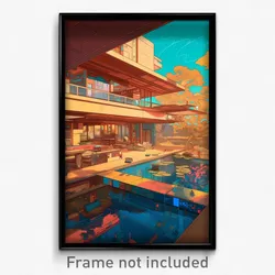 Art Poster - Creepy Homestead (Psychedelic Trippy Weird 11x17 Print)
