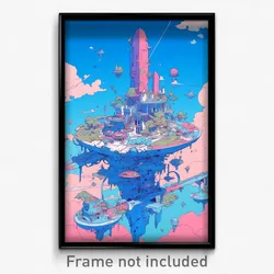 Art Poster - Interesting Citadel (Psychedelic Trippy Weird 11x17 Print)
