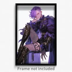 Anime Art Poster - Boy Feeling Smug Wearing Splitting Armored Dress