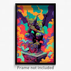 Art Poster - Classic Gargoyle (Psychedelic Trippy Weird 11x17 Print)