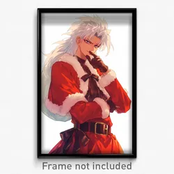 Anime Art Poster - Boy Feeling Alienation, Luxurious Santa Costume (Print)