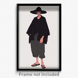 Anime Art Poster - Man Feeling Enjoyment Wearing Acceptable Black (Print)