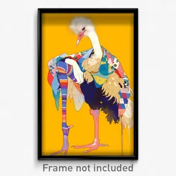 Anime Art Poster - Ostrich Feeling Trust Wearing Expensive Multicolored Legwear