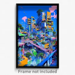 Art Poster - Ordinary Brazilian City (Psychedelic Trippy Weird 11x17 Print)