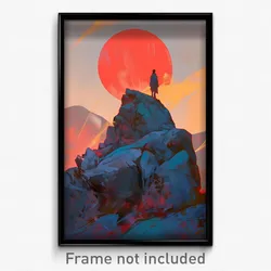 Art Poster - Gray Ridgeline (Psychedelic Trippy Weird 11x17 Print)