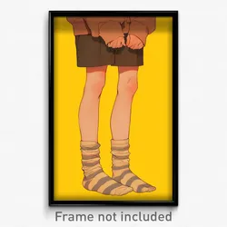 Anime Art Poster - Man Feeling Dazed Wearing Scholarly Striped Socks (Print)