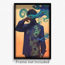 Art Poster - Man Feeling Admiration Wearing Active Long Shirt (Print)