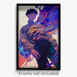 Anime Art Poster - Man Feeling Anticipation, Soft Sleeveless Sweater (Print)