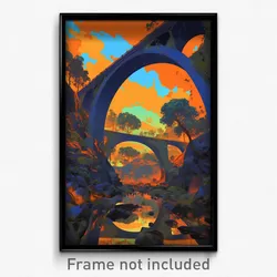 Art Poster - Oval Viaduct (Psychedelic Trippy Weird 11x17 Print)