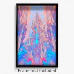 Art Poster - Digital Wire Frame Pallisade (Psychedelic Trippy Weird 11x17 Print)