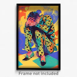 Art Poster - Man Feeling Melancholy Wearing Rectangular Kittysuit (Print)