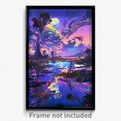 Art Poster - Acidic Lake (Psychedelic Trippy Weird 11x17 Print)