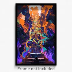 Art Poster - Steel Chasm (Psychedelic Trippy Weird 11x17 Print)