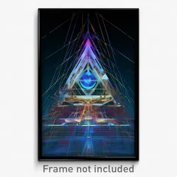 Art Poster - Digital Wire Frame Wigwam (Psychedelic Trippy Weird 11x17 Print)