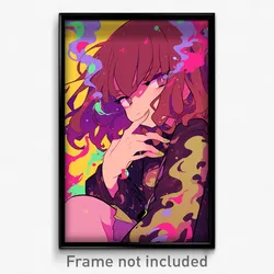 Anime Art Poster - Girl Feeling Spite Wearing Enchanting Brown (Print)