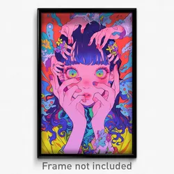 Art Poster - Girl Feeling Liking Wearing Silly Anchor Hair Ornament (Print)