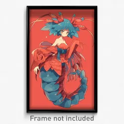 Anime Art Poster - Mantis Shrimp Feeling Vicious Wearing Wry Blue Ribbon