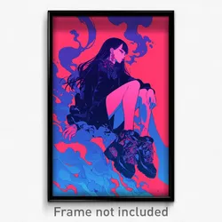 Anime Art Poster - Woman Feeling Joviality Wearing Gloomy Shared Clothes (Print)