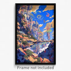 Art Poster - Cloudy Gulch (Psychedelic Trippy Weird 11x17 Print)
