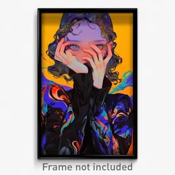 Anime Art Poster - Woman Feeling Disgruntled, Flippant Torn Sleeves (Print)