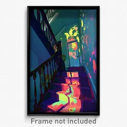 Art Poster - Shadowy Parsonage (Psychedelic Trippy Weird 11x17 Print)
